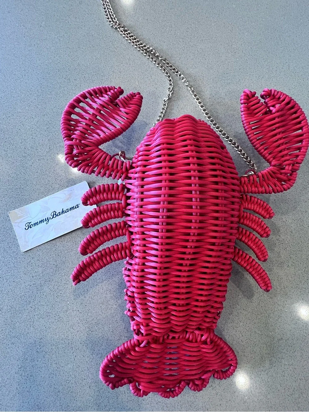 NWT Tommy Bahama Viral Red Lobster Woven Wicker Crossbody Clutch Purse